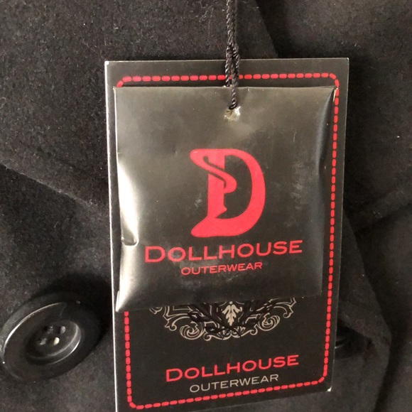 Dollhouse | BlackCropped Peacoat nwt.   M - Picture 8 of 10